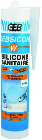 Silicone sanitaire blanc GEB Gebsicone W 310 ml 
