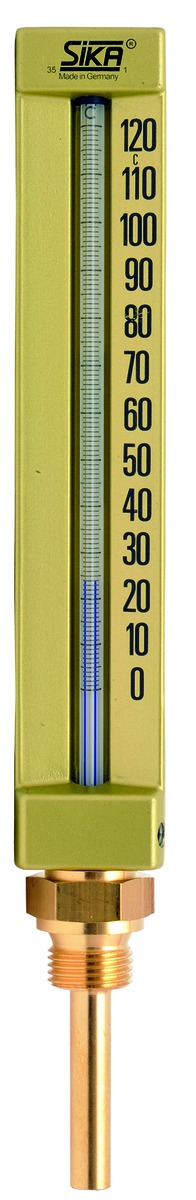 THERMOMETRE CHAUFFAGE EQUERRE A LIQUIDE ROUGE PLONGE 60 MM CGR