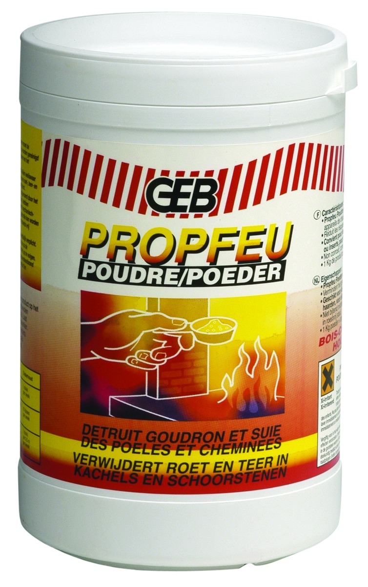 Poudre de ramonage entretien chimique insert poêle cheminée Propfeu